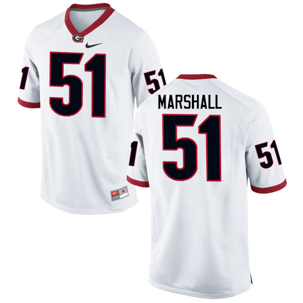 Georgia Bulldogs #51 David Marshall College Football Jerseys-White